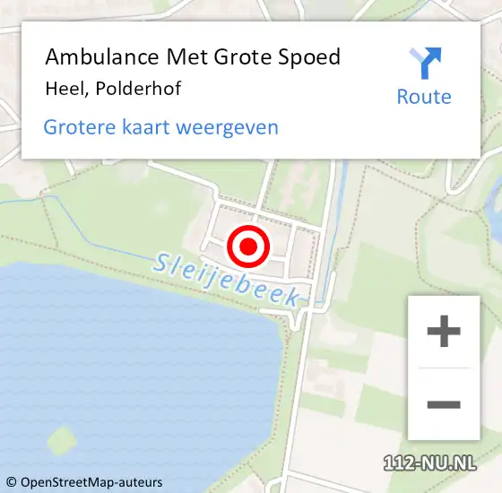 Locatie op kaart van de 112 melding: Ambulance Met Grote Spoed Naar Heel, Polderhof op 4 juni 2021 17:44