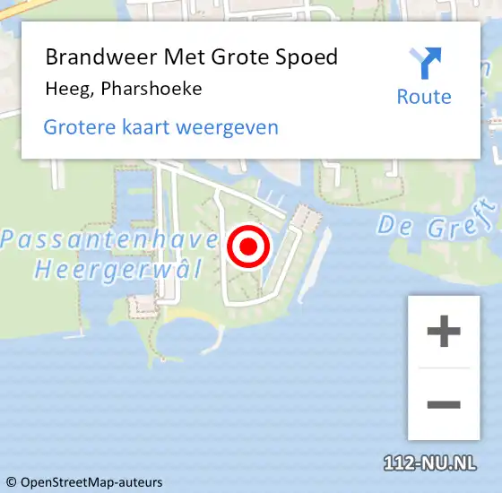 Locatie op kaart van de 112 melding: Brandweer Met Grote Spoed Naar Heeg, Pharshoeke op 4 juni 2021 18:03