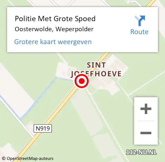 Locatie op kaart van de 112 melding: Politie Met Grote Spoed Naar Oosterwolde, Weperpolder op 4 juni 2021 18:04