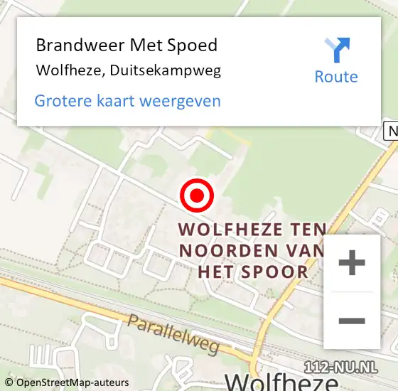 Locatie op kaart van de 112 melding: Brandweer Met Spoed Naar Wolfheze, Duitsekampweg op 4 juni 2021 18:17