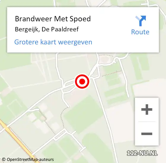 Locatie op kaart van de 112 melding: Brandweer Met Spoed Naar Bergeijk, De Paaldreef op 4 juni 2021 18:39