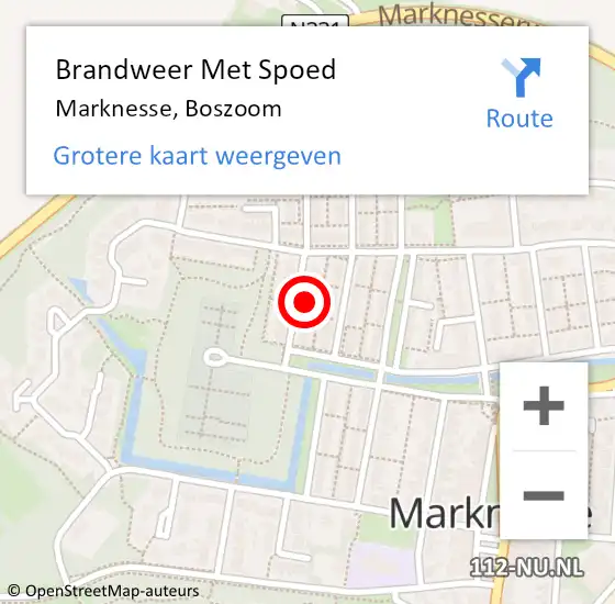 Locatie op kaart van de 112 melding: Brandweer Met Spoed Naar Marknesse, Boszoom op 4 juni 2021 18:54