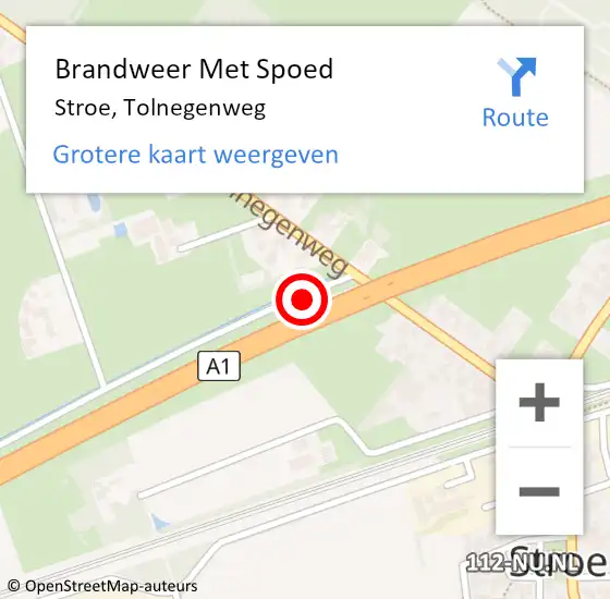 Locatie op kaart van de 112 melding: Brandweer Met Spoed Naar Stroe, Tolnegenweg op 4 juni 2021 19:41