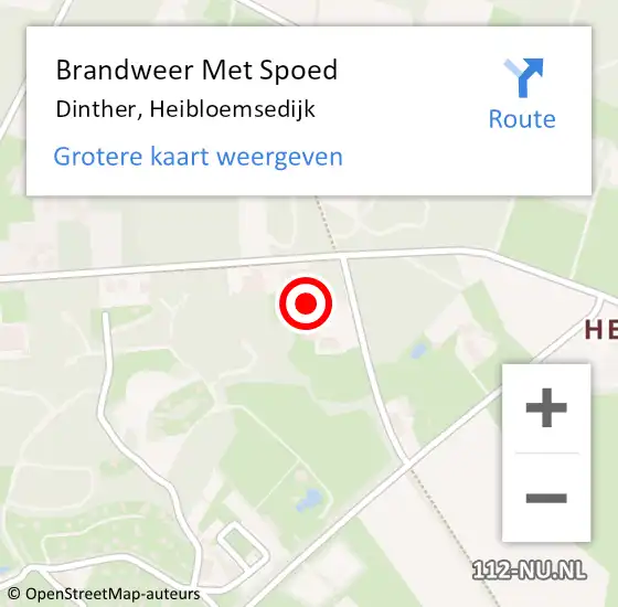 Locatie op kaart van de 112 melding: Brandweer Met Spoed Naar Dinther, Heibloemsedijk op 4 juni 2021 20:43