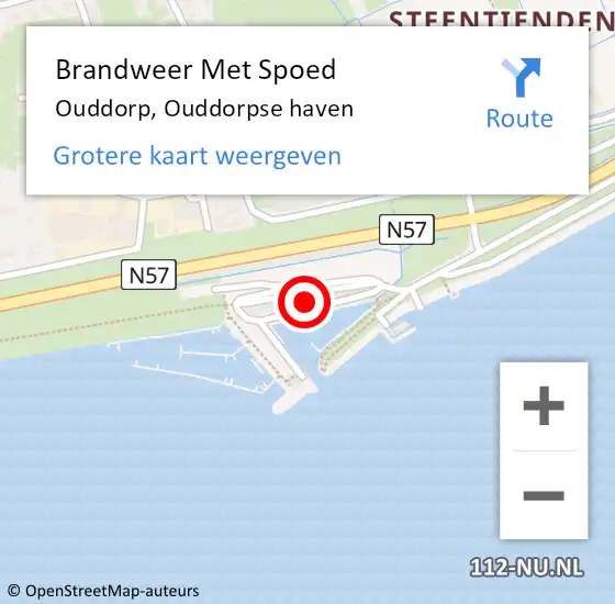 Locatie op kaart van de 112 melding: Brandweer Met Spoed Naar Ouddorp, Ouddorpse haven op 4 juni 2021 21:39