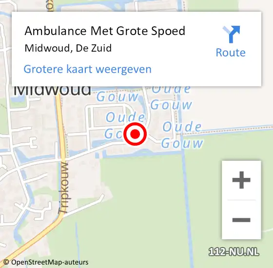 Locatie op kaart van de 112 melding: Ambulance Met Grote Spoed Naar Midwoud, De Zuid op 4 juni 2021 22:03