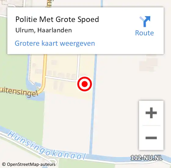 Locatie op kaart van de 112 melding: Politie Met Grote Spoed Naar Ulrum, Haarlanden op 4 juni 2021 22:48