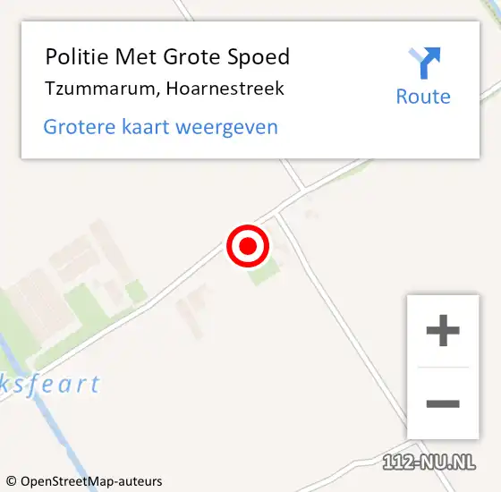 Locatie op kaart van de 112 melding: Politie Met Grote Spoed Naar Tzummarum, Hoarnestreek op 4 juni 2021 22:55