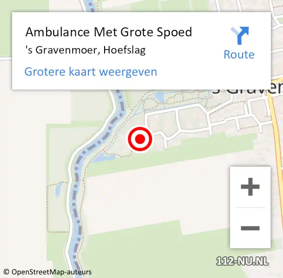 Locatie op kaart van de 112 melding: Ambulance Met Grote Spoed Naar 's Gravenmoer, Hoefslag op 4 juni 2021 23:02