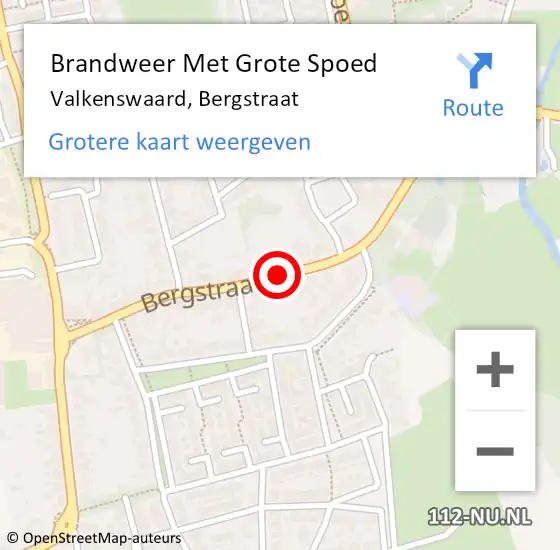 Locatie op kaart van de 112 melding: Brandweer Met Grote Spoed Naar Valkenswaard, Bergstraat op 5 juni 2021 01:32