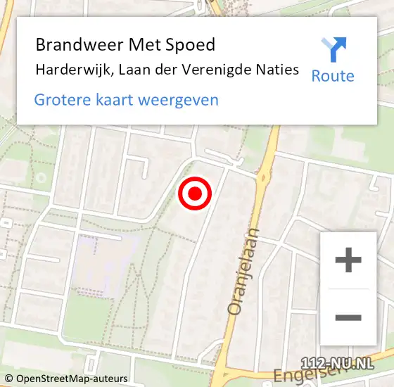 Locatie op kaart van de 112 melding: Brandweer Met Spoed Naar Harderwijk, Laan der Verenigde Naties op 5 juni 2021 05:53