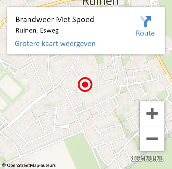 Locatie op kaart van de 112 melding: Brandweer Met Spoed Naar Ruinen, Esweg op 5 juni 2021 06:29