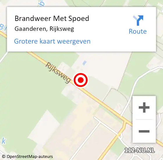 Locatie op kaart van de 112 melding: Brandweer Met Spoed Naar Gaanderen, Rijksweg op 5 juni 2021 08:58