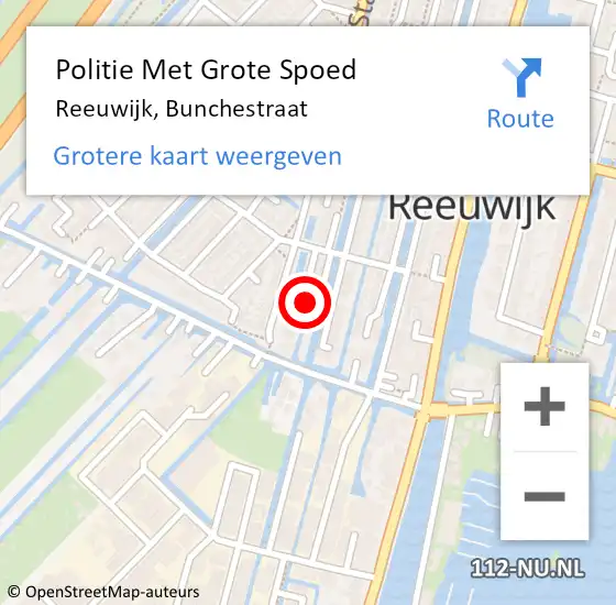 Locatie op kaart van de 112 melding: Politie Met Grote Spoed Naar Reeuwijk, Bunchestraat op 5 juni 2021 09:11