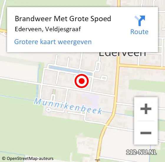 Locatie op kaart van de 112 melding: Brandweer Met Grote Spoed Naar Ederveen, Veldjesgraaf op 5 juni 2021 09:22