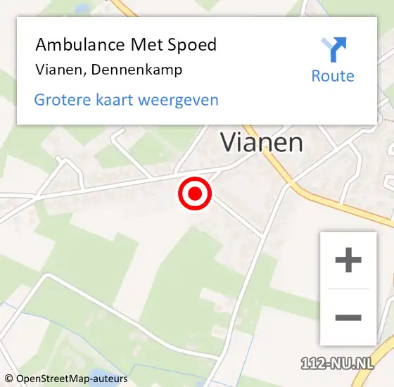 Locatie op kaart van de 112 melding: Ambulance Met Spoed Naar Vianen, Dennenkamp op 12 juni 2014 12:23