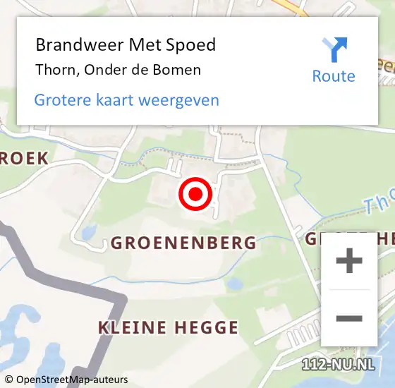 Locatie op kaart van de 112 melding: Brandweer Met Spoed Naar Thorn, Onder de Bomen op 5 juni 2021 09:58