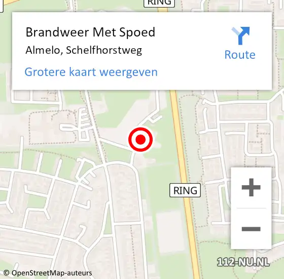 Locatie op kaart van de 112 melding: Brandweer Met Spoed Naar Almelo, Schelfhorstweg op 5 juni 2021 12:22