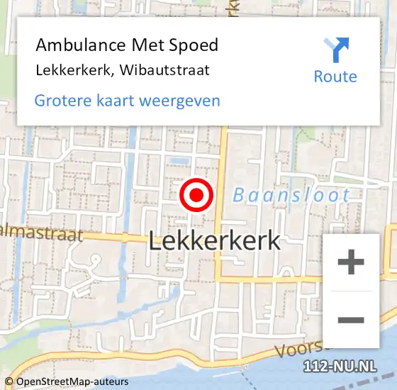 Locatie op kaart van de 112 melding: Ambulance Met Spoed Naar Lekkerkerk, Wibautstraat op 5 juni 2021 13:01