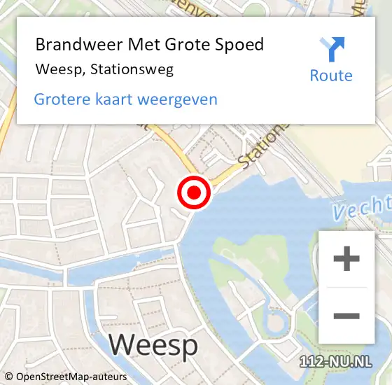 Locatie op kaart van de 112 melding: Brandweer Met Grote Spoed Naar Weesp, Stationsweg op 5 juni 2021 13:06