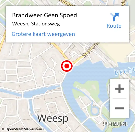 Locatie op kaart van de 112 melding: Brandweer Geen Spoed Naar Weesp, Stationsweg op 5 juni 2021 13:10