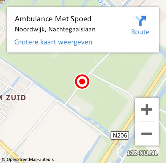 Locatie op kaart van de 112 melding: Ambulance Met Spoed Naar Noordwijk, Nachtegaalslaan op 5 juni 2021 14:31