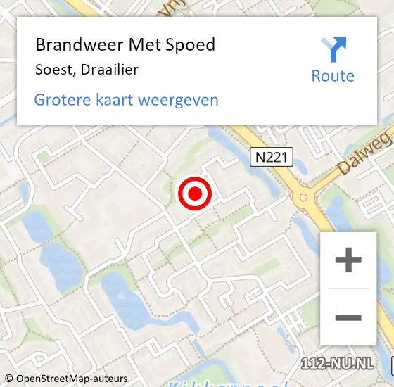 Locatie op kaart van de 112 melding: Brandweer Met Spoed Naar Soest, Draailier op 5 juni 2021 15:44