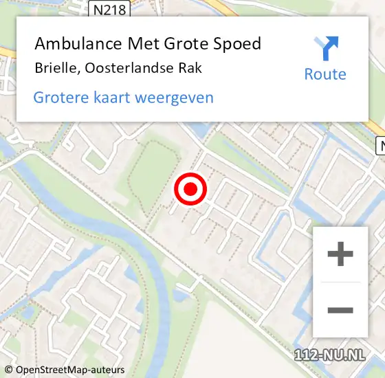 Locatie op kaart van de 112 melding: Ambulance Met Grote Spoed Naar Brielle, Oosterlandse Rak op 5 juni 2021 15:46