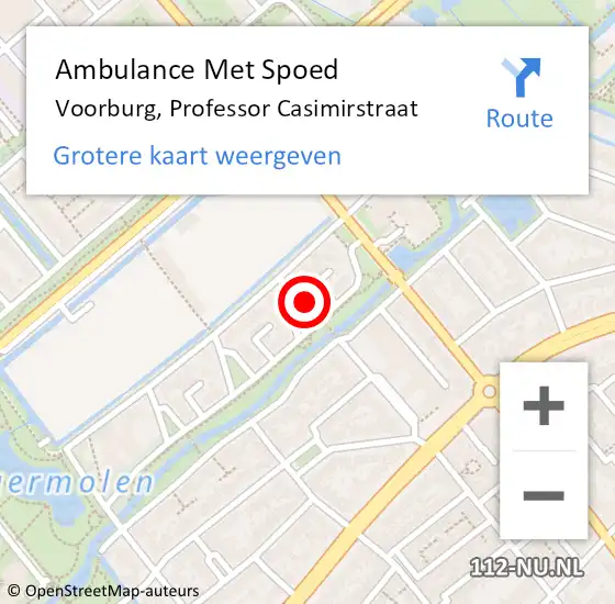 Locatie op kaart van de 112 melding: Ambulance Met Spoed Naar Voorburg, Professor Casimirstraat op 5 juni 2021 15:49