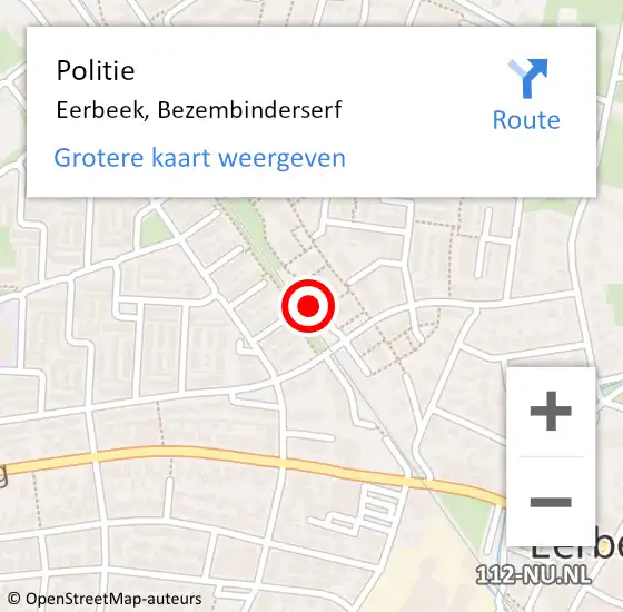 Locatie op kaart van de 112 melding: Politie Eerbeek, Bezembinderserf op 5 juni 2021 16:10