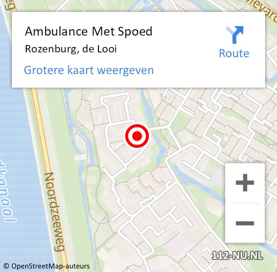 Locatie op kaart van de 112 melding: Ambulance Met Spoed Naar Rozenburg, de Looi op 5 juni 2021 16:24