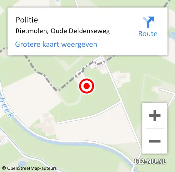 Locatie op kaart van de 112 melding: Politie Rietmolen, Oude Deldenseweg op 5 juni 2021 17:38