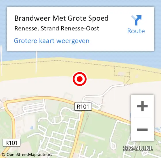 Locatie op kaart van de 112 melding: Brandweer Met Grote Spoed Naar Renesse, Strand Renesse-Oost op 5 juni 2021 17:47