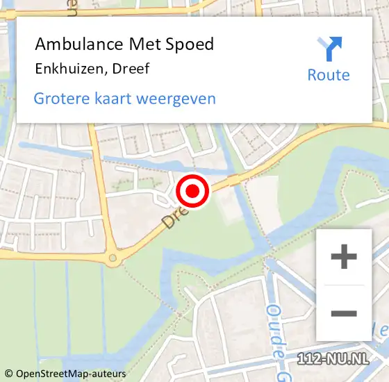 Locatie op kaart van de 112 melding: Ambulance Met Spoed Naar Enkhuizen, Dreef op 5 juni 2021 17:49