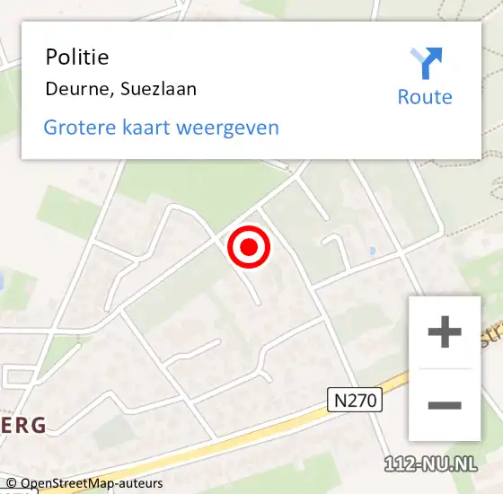 Locatie op kaart van de 112 melding: Politie Deurne, Suezlaan op 5 juni 2021 18:00