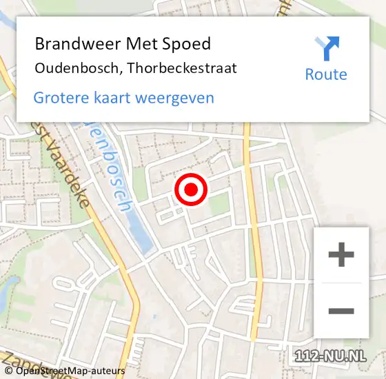 Locatie op kaart van de 112 melding: Brandweer Met Spoed Naar Oudenbosch, Thorbeckestraat op 5 juni 2021 18:42