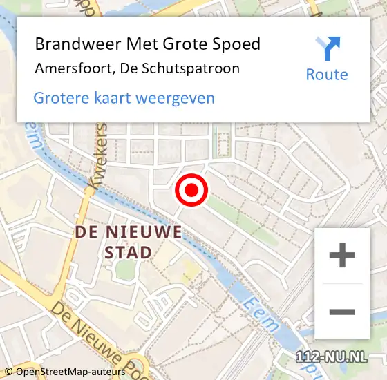 Locatie op kaart van de 112 melding: Brandweer Met Grote Spoed Naar Amersfoort, De Schutspatroon op 5 juni 2021 18:58