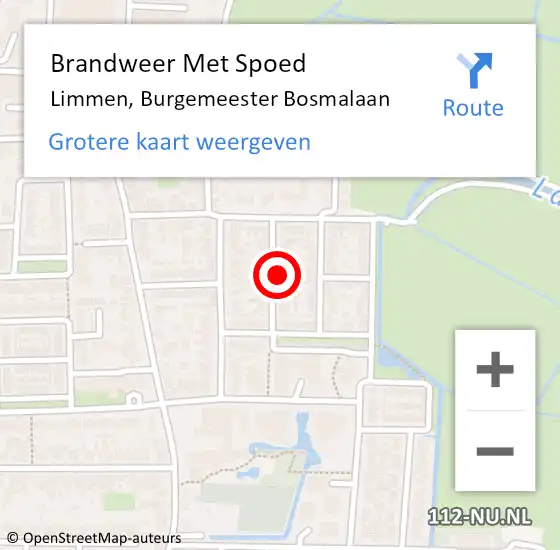 Locatie op kaart van de 112 melding: Brandweer Met Spoed Naar Limmen, Burgemeester Bosmalaan op 5 juni 2021 19:18