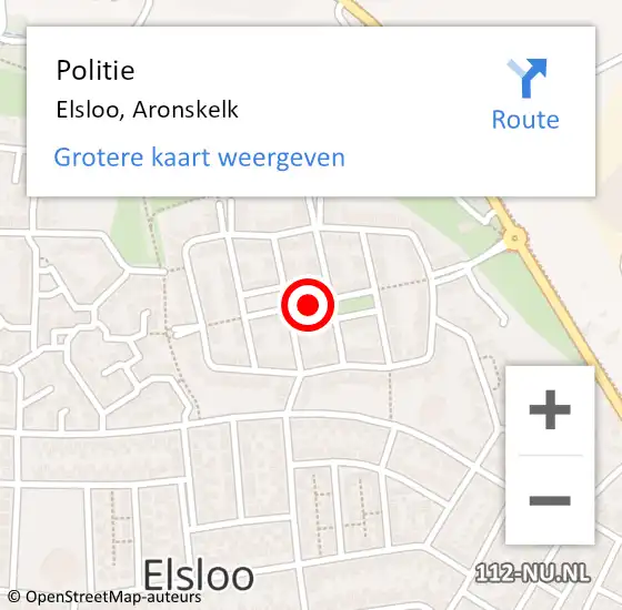 Locatie op kaart van de 112 melding: Politie Elsloo, Aronskelk op 5 juni 2021 21:53