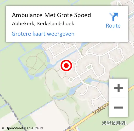 Locatie op kaart van de 112 melding: Ambulance Met Grote Spoed Naar Abbekerk, Kerkelandshoek op 5 juni 2021 22:16