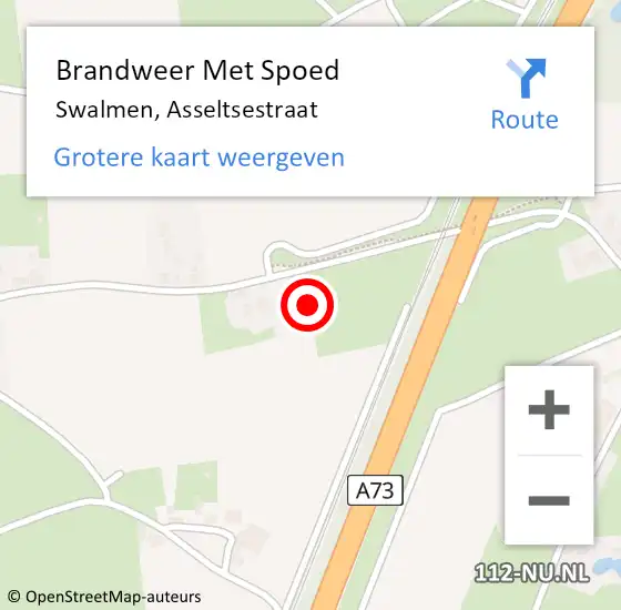 Locatie op kaart van de 112 melding: Brandweer Met Spoed Naar Swalmen, Asseltsestraat op 5 juni 2021 22:17