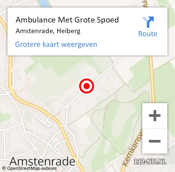 Locatie op kaart van de 112 melding: Ambulance Met Grote Spoed Naar Amstenrade, Heiberg op 12 juni 2014 13:29