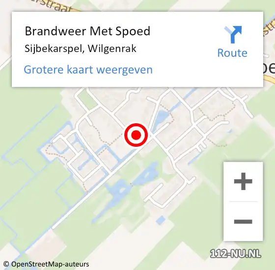 Locatie op kaart van de 112 melding: Brandweer Met Spoed Naar Sijbekarspel, Wilgenrak op 6 juni 2021 02:23