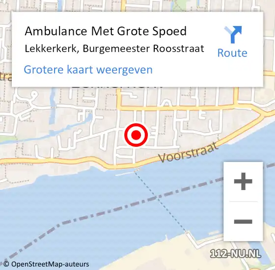 Locatie op kaart van de 112 melding: Ambulance Met Grote Spoed Naar Lekkerkerk, Burgemeester Roosstraat op 6 juni 2021 02:53