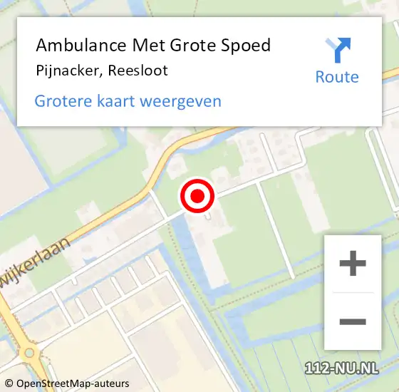 Locatie op kaart van de 112 melding: Ambulance Met Grote Spoed Naar Pijnacker, Reesloot op 6 juni 2021 02:55