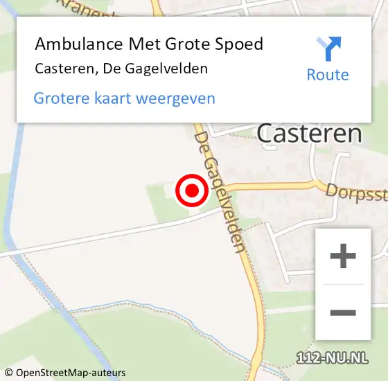 Locatie op kaart van de 112 melding: Ambulance Met Grote Spoed Naar Casteren, De Gagelvelden op 6 juni 2021 03:36