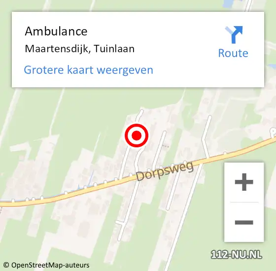 Locatie op kaart van de 112 melding: Ambulance Maartensdijk, Tuinlaan op 12 juni 2014 13:37