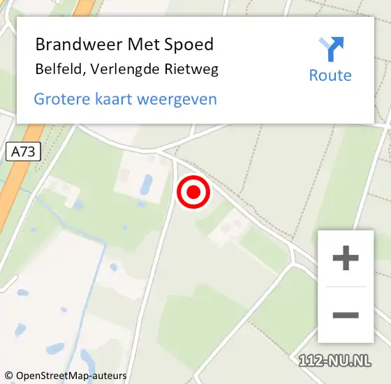 Locatie op kaart van de 112 melding: Brandweer Met Spoed Naar Belfeld, Verlengde Rietweg op 6 juni 2021 07:04