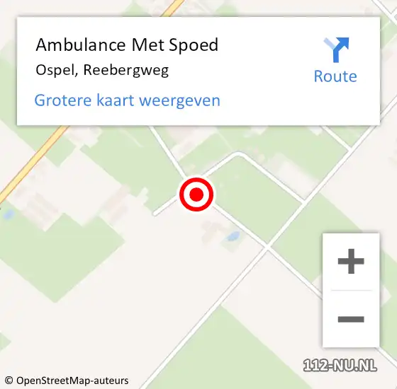 Locatie op kaart van de 112 melding: Ambulance Met Spoed Naar Ospel, Reebergweg op 6 juni 2021 07:59