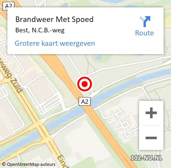 Locatie op kaart van de 112 melding: Brandweer Met Spoed Naar Best, N.C.B.-weg op 6 juni 2021 08:52